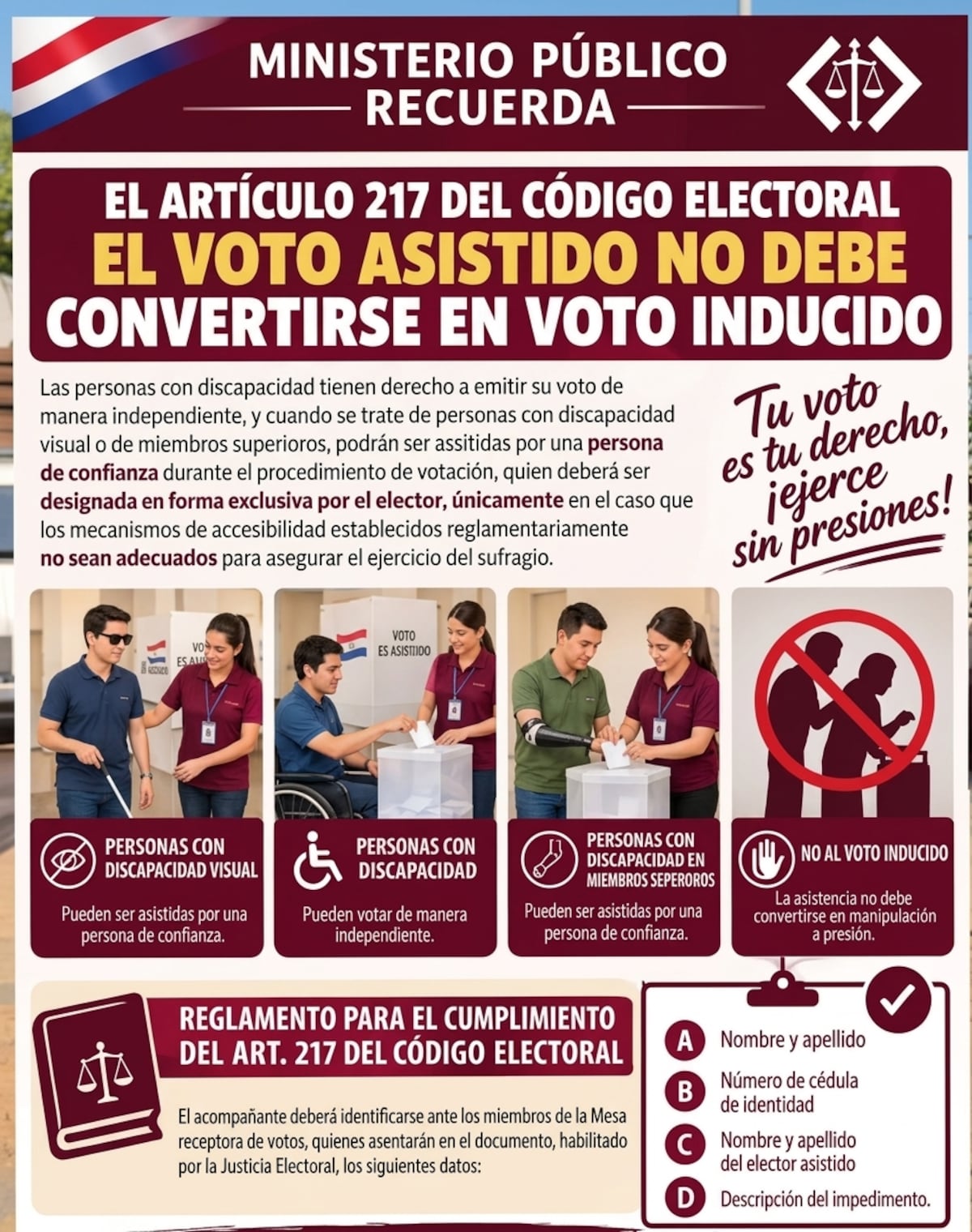 Voto asistido o inducido: apoderado del PLRA pide garantizar y resguardar la voluntad popular