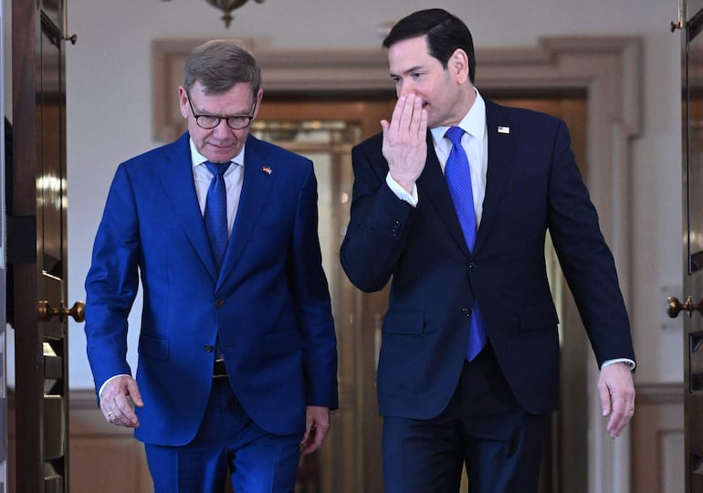 Johann Wadephul y Marco Rubio en Washington.