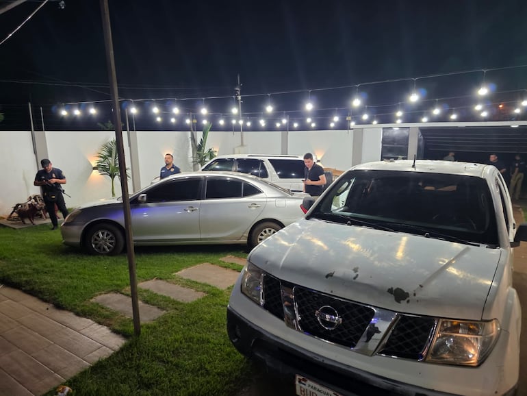 Residencia allanada de Hugo Ricardo Quiñónez Vera (42), alias “manito”, en Hohenau, Itapúa.