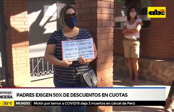 Padres exigen 50% de descuentos en cuotas
