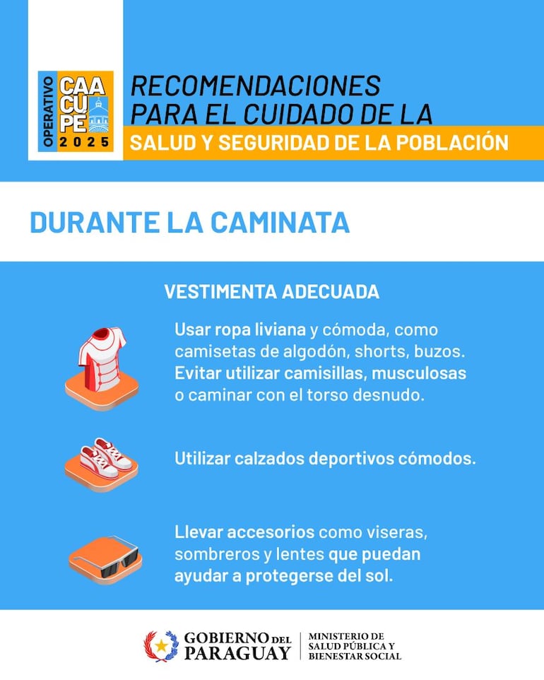 Recomendaciones del Ministerio de Salud para los peregrinantes de Caacupé-