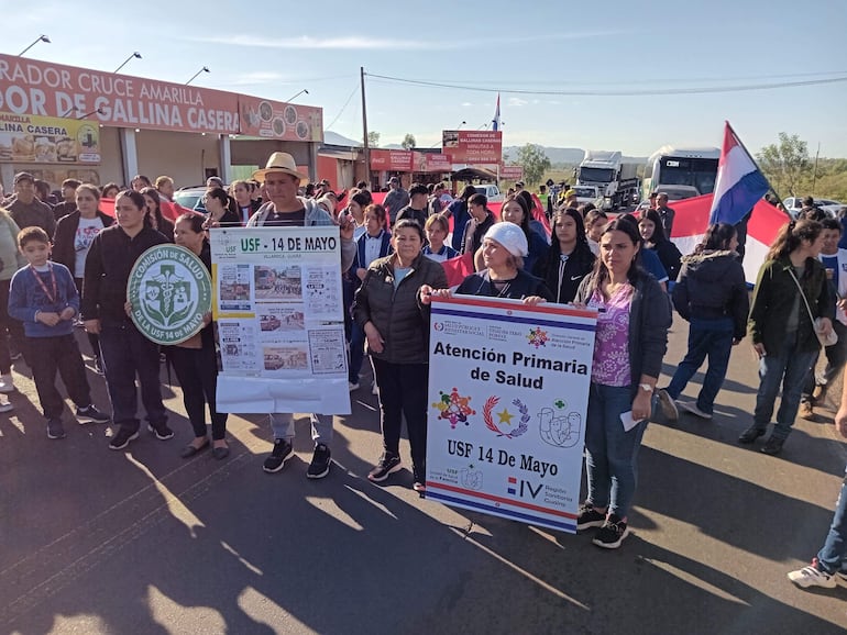Los habitantes de Colonia 14 de Mayo marcharon para exigir medidas de seguridad en la Ruta PY08.