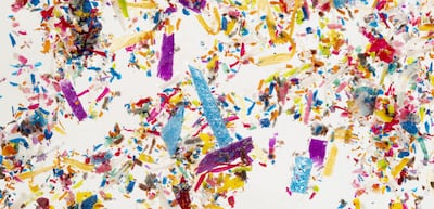 Concepto de microplásticos.