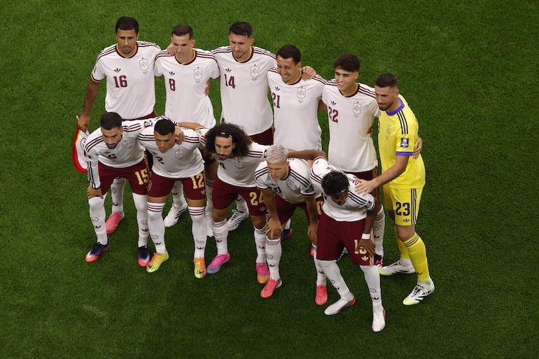 El once inicial de España en la semifinal.
