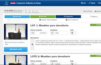 Artículos a la venta mediante la subasta pública de la Embajada de Estados Unidos.