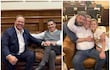 Camilo Pérez con chaqueta oscura y Horacio Cartes en camisa blanca sonríen junto a Óscar Rodríguez y Lizarella Valiente en sofás.