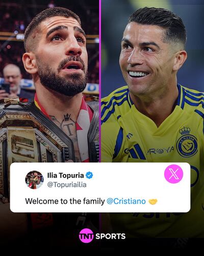 Ilia Topuria le dio la bienvenida a la familia a la estrella del fútbol, Cristiano Ronaldo.