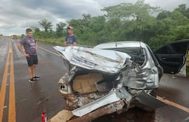 San Rafael del Paraná: explosión de neumático ocasiona accidente de tránsito sobre la ruta PY18
