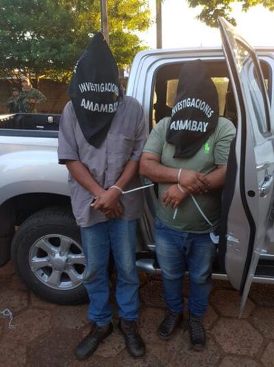 Carmelo Ramón Benítez y Andrés Peña, detenidos.