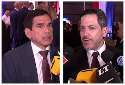 El ministro Juan Carlos Barija y el presidente de la Cámara de Diputados, Raúl Latorre.