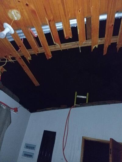 Varias viviendas quedaron destechadas durante el temporal de anoche.