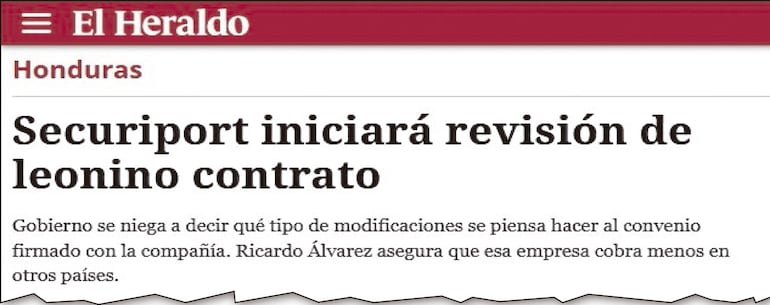 En Honduras, la ejecución de un contrato  “leonino” no llegó a concretarse tras la presión pública.