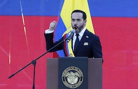El presidente de Colombia, Abelardo de la Espriella, habla durante su primer discurso como mandatario