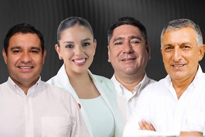 Funcionarios del Congreso que se postulan a la intendencia municipal en sus distritos: Fidel Oviedo (Mbocayaty del Yhaguy), Clara Ibarra (Mbocayaty del Guairá), Moisés Espínola (Carapegua) y Víctor Arrúa (Mayor Martínez).
