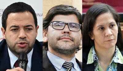 Fiscales Francisco Cabrera, Jorge Arce y Verónica Valdez