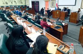Representantes de varias instituciones del Estado y gremios judiciales participaron ayer de la audiencia en Diputados.