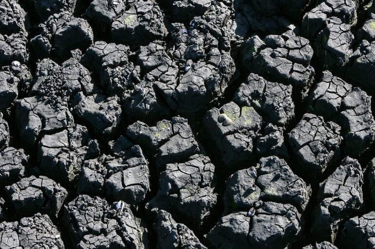 Embalse Paso Severino afectado por la sequía, en Canelones (Uruguay). 