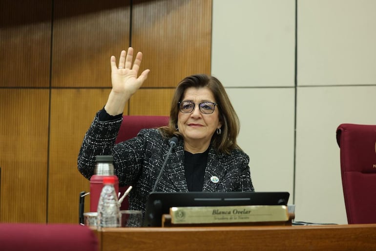 Blanca Ovelar, senadora colorada. Foto: Gentileza del Senado.