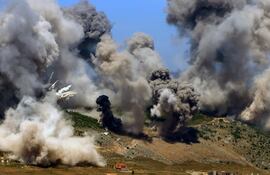 Un bombardeo israelí sobre la región de Nabatieh, en el sur de Líbano, en mayo.