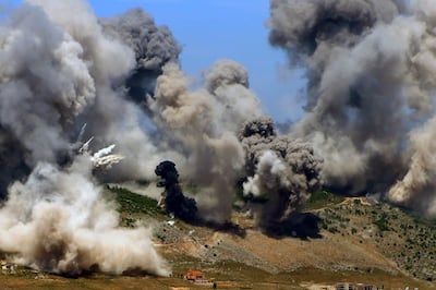 Un bombardeo israelí sobre la región de Nabatieh, en el sur de Líbano, en mayo.