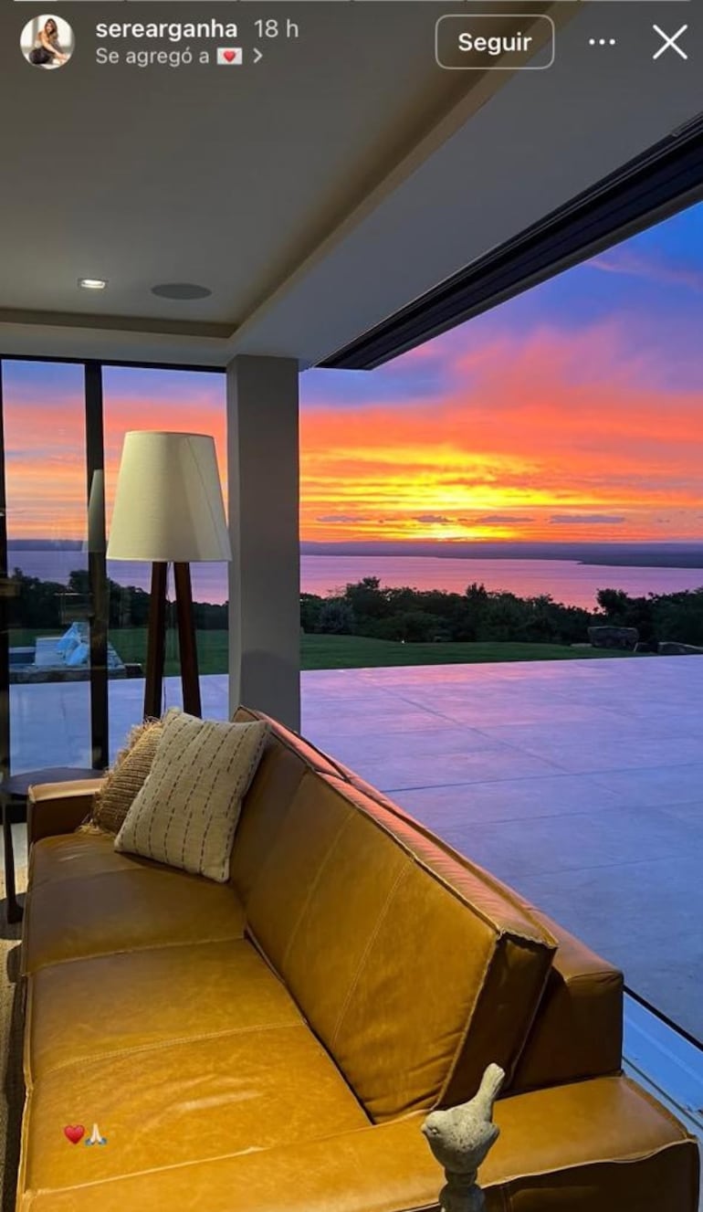 Vista del atardecer desde la casa de verano de Peña.