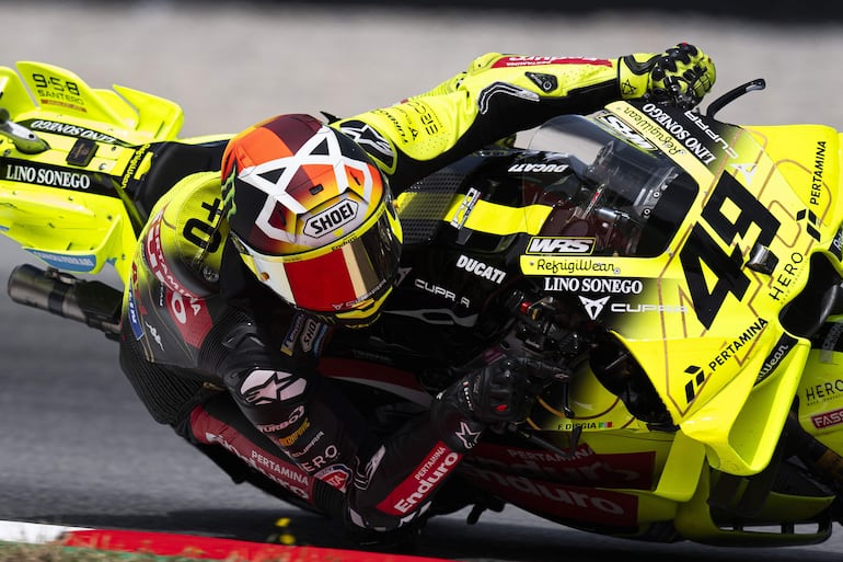Fabio di Giannantonio (Ducati) completó el podio de la carrera sprint en Cataluña. 
