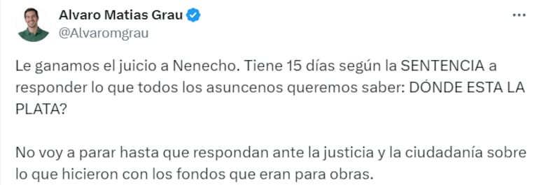 Publicación del concejal Álvaro Grau en su cuenta de X.