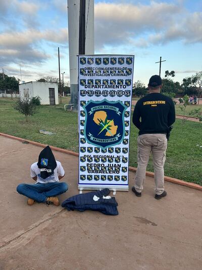 El presunto narcotraficante detenido en una plaza de Pedro Juan Caballero.