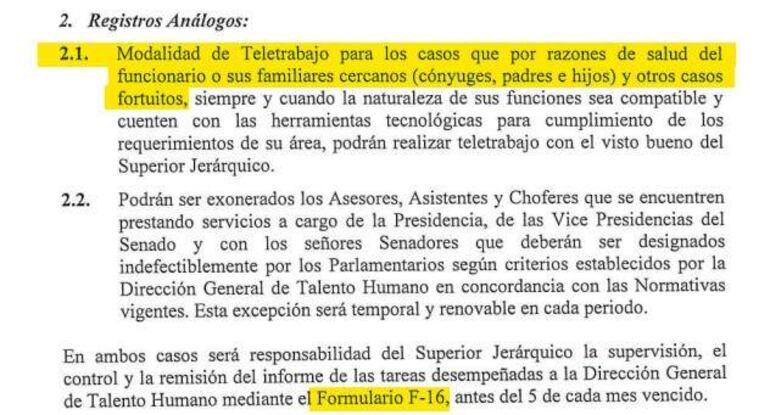 El reglamento del Senado establece condiciones puntuales para el sistema de “teletrabajo”.