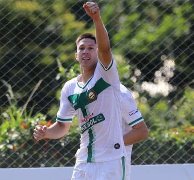 Enmanuel Caballero, festeje el tanto que le dio el triunfo a Rubio Ñu. (Foto: APF)