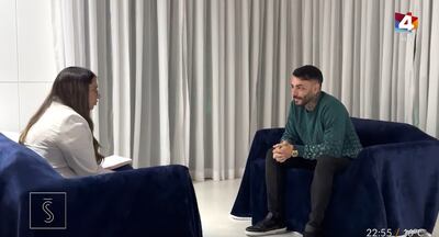 La periodista Patricia Martín y el prófugo Sebastián Marset, en la entrevista presuntamente realizada en Paraguay.