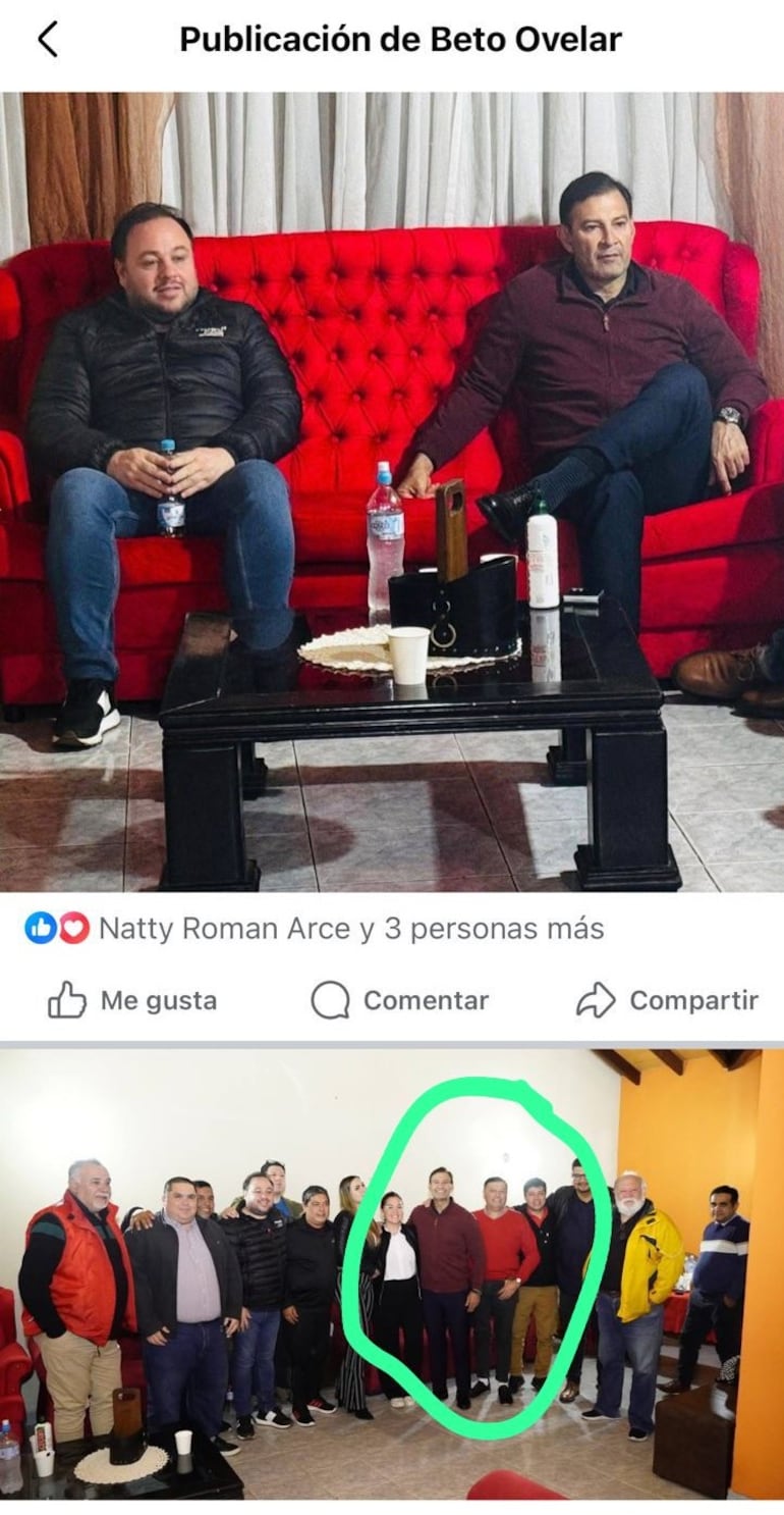 Foto que se eliminó de las redes de Silvio "Beto" Ovelar.