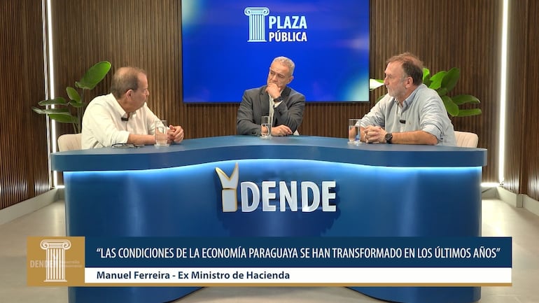 Manuel Ferreira, Yan Speranza y Benigno López en el curso del programa televisivo emitido por ABC TV el miércoles a la noche. (Captura de pantalla).