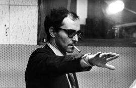 Jean-Luc Godard en el set de “Sympathy for the Devil”, 1968.