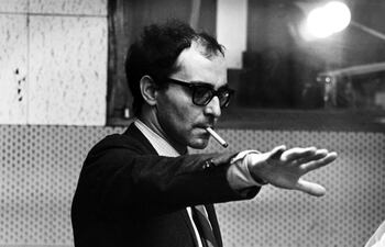 Jean-Luc Godard en el set de “Sympathy for the Devil”, 1968.