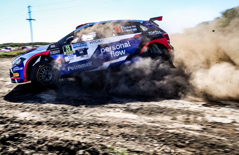 Miguel Zaldívar (h) y el argentino Diego Cagnotti quedaron con la novena posición de la general y terceros ayer al final de la etapa con el VW Polo GTI.