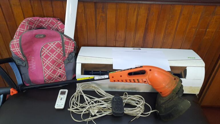 Objetos hurtados que fueron recuperados por la Policía.