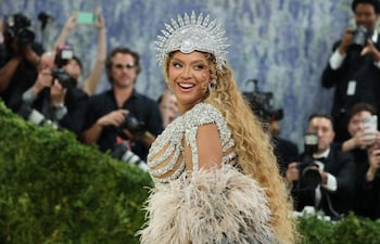 La cantante Beyoncé al llegar a la Met Gala, el lunes en Nueva York.