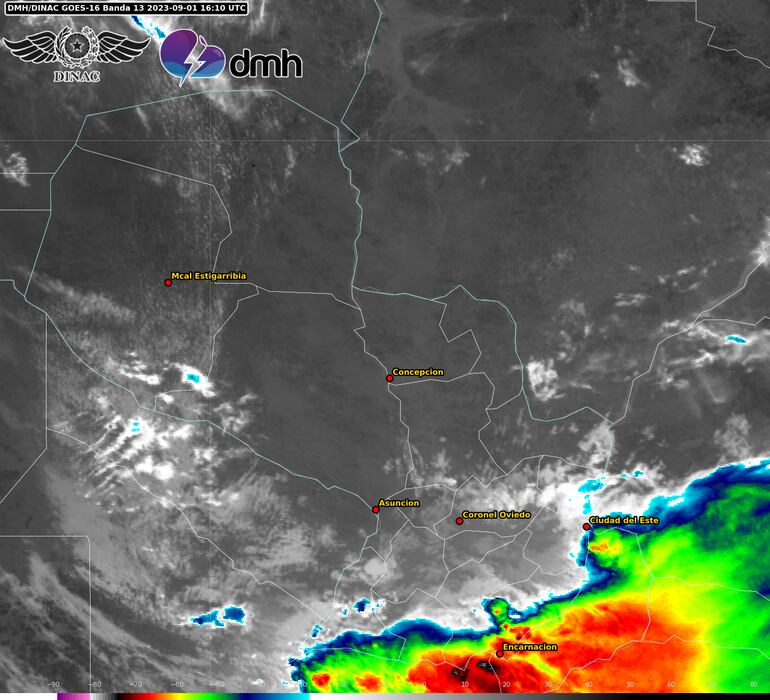 Mapa del aviso meteorológico vigente.