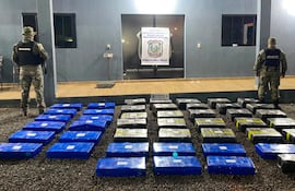 La carga de marihuana incautada por la Policía Nacional en Ypejhú.