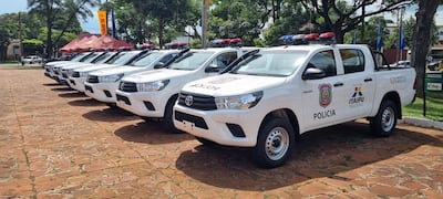 Entregan siete nuevas patrulleras para el departamento de Misiones.