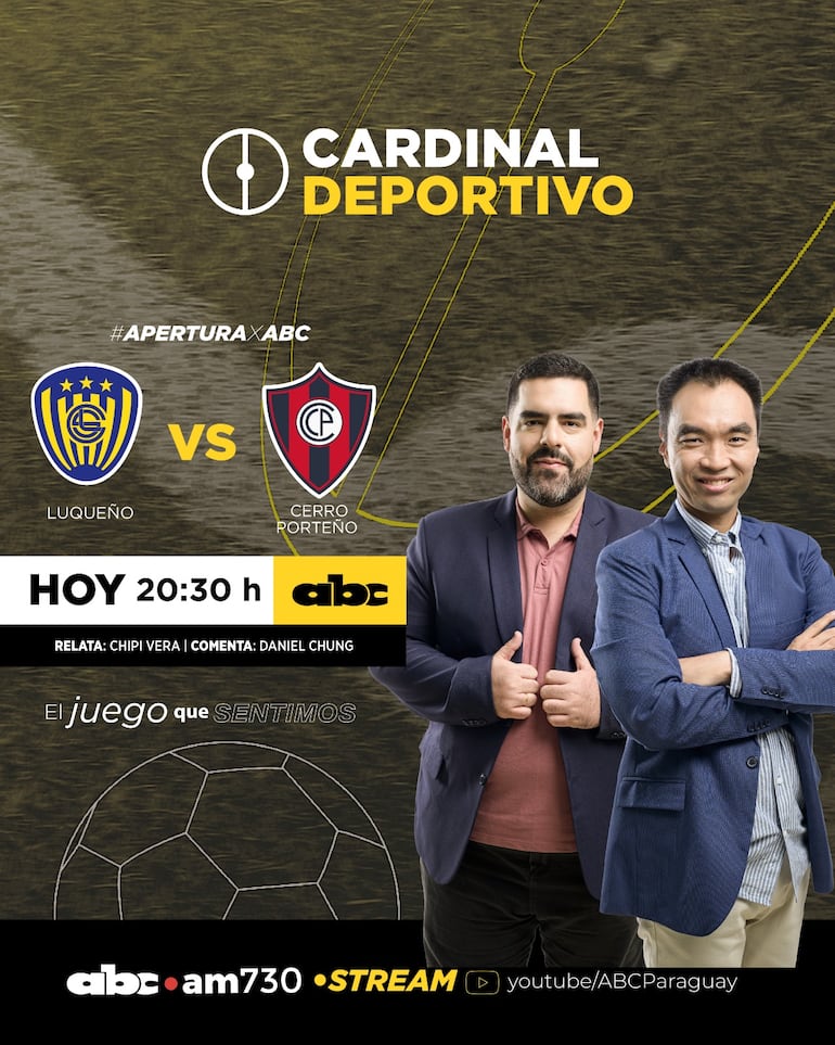 Sportivo Luqueño vs. Cerro Porteño por ABC Cardinal 730 AM y ABC Paraguay en Youtube.