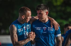 El futbolista paraguayo Adam Bareiro en el primer día como futbolista de Fortaleza.