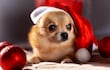 Perro en Navidad.