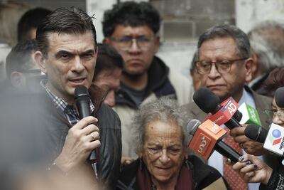 El presidente de Bolivia, Rodrigo Paz, en la Asamblea Permanente de Derechos Humanos, en La Paz (Bolivia).