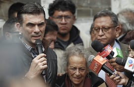 El presidente de Bolivia, Rodrigo Paz, en la Asamblea Permanente de Derechos Humanos, en La Paz (Bolivia).