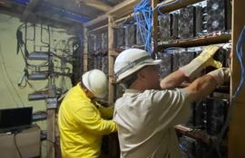 Imagen de la intervención en Colonia Guairá difundida por ANDE.