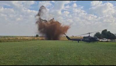 Momento en el que destruyen la pista clandestina. 
