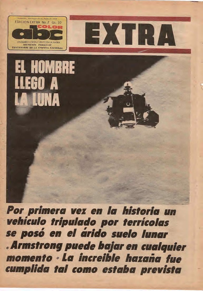 Portada del suplemento Extra publicado con motivo de la llegada del hombre a la Luna en 1969.
