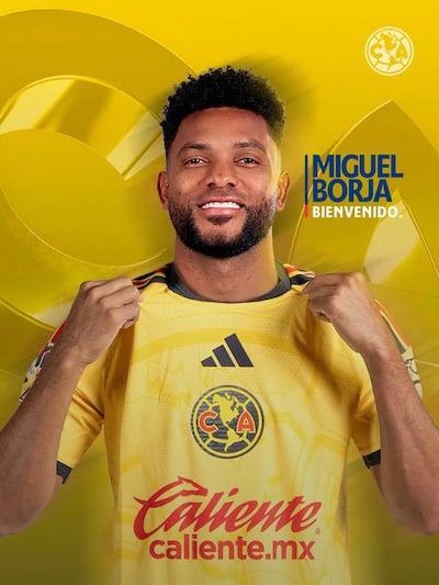 Miguel Borja, nuevo futbolista del América de México.